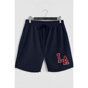 Šortky, Barva Modrá, s Potiskem Just LA obraz