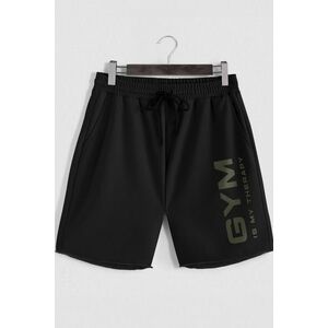 Šortky, Barva Černá, s Potiskem Gym Therapy obraz