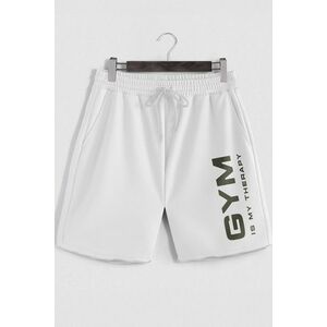 Šortky, Barva Bílá, s Potiskem Gym Therapy obraz