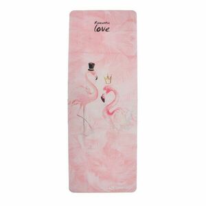 Premium semišová podložka na jógu Sportago 185x68x0, 15 cm - Plameňáková Láska obraz
