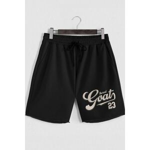 Šortky, Barva Černá, s Potiskem The Real Goat obraz