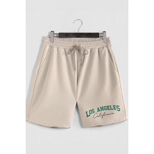 Šortky, Barva Ekru, s Potiskem Los Angeles California obraz
