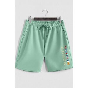 Šortky, Barva Světle Zelená, s Potiskem Monte Carlo obraz