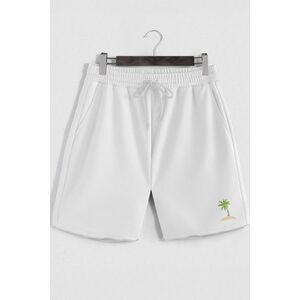 Šortky, Barva Bílá, s Potiskem Palm Island obraz
