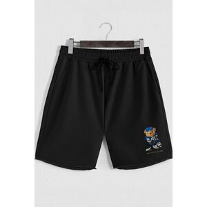 Šortky, Barva Černá, s Potiskem Hockey Teddy obraz