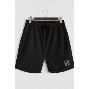 Šortky, Barva Černá, s Potiskem Rich Boys Club obraz