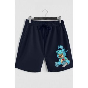 Šortky, Barva Modrá, s Potiskem Madness Rich obraz