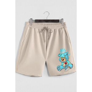 Šortky, Barva Ekru, s Potiskem Madness Rich obraz