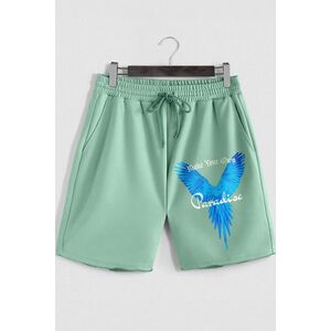 Šortky, Barva Světle Zelená, s Potiskem Your Own Paradise obraz