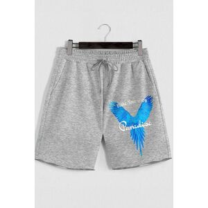 Šortky, Barva Šedá, s Potiskem Your Own Paradise obraz