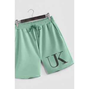 Šortky, Barva Světle Zelená, s Potiskem UK Logo Oversized obraz