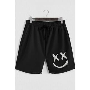 Šortky, Barva Černá, s Potiskem Smiley Face Graffiti obraz