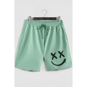Šortky, Barva Světle Zelená, s Potiskem Smiley Face Graffiti obraz