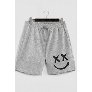 Šortky, Barva Šedá, s Potiskem Smiley Face Graffiti obraz