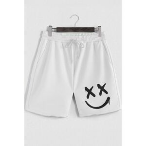 Šortky, Barva Bílá, s Potiskem Smiley Face Graffiti obraz