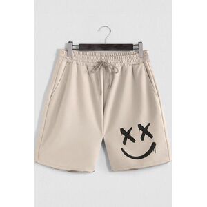 Šortky, Barva Ekru, s Potiskem Smiley Face Graffiti obraz