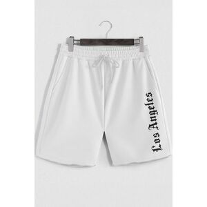 Šortky, Barva Bílá, s Potiskem Los Angeles Retro obraz