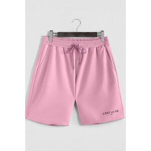 Šortky, Barva Růžová, s Potiskem CEst La Vie obraz