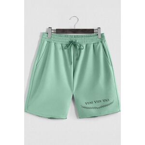 Šortky, Barva Světle Zelená, s Potiskem Veni Vidi Vici obraz