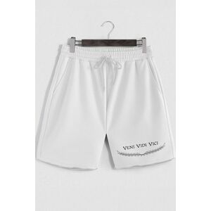 Šortky, Barva Bílá, s Potiskem Veni Vidi Vici obraz