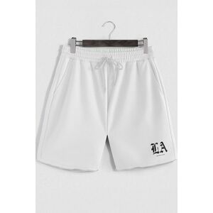 Šortky, Barva Bílá, s Potiskem LA Retro obraz