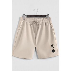 Šortky, Barva Ekru, s Potiskem King of Spades obraz