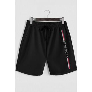 Šortky, Barva Černá, s Potiskem New York Stripe obraz