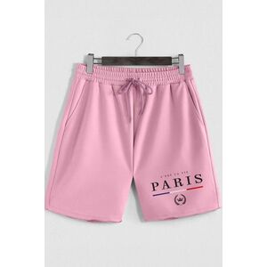 Šortky, Barva Růžová, s Potiskem Paris Crowned obraz