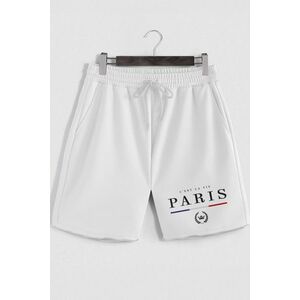 Šortky, Barva Bílá, s Potiskem Paris Crowned obraz