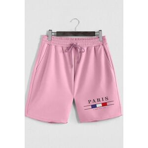 Šortky, Barva Růžová, s Potiskem Paris La Vie obraz