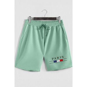 Šortky, Barva Světle Zelená, s Potiskem Paris La Vie obraz
