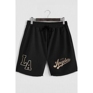 Šortky, Barva Černá, s Potiskem Los Angeles obraz