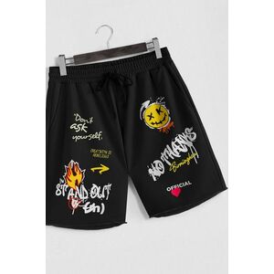 Šortky, Barva Černá, s Potiskem Stand Out Birmingham obraz
