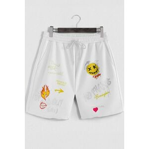 Šortky, Barva Bílá, s Potiskem Stand Out Birmingham obraz