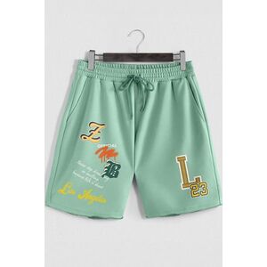 Šortky, Barva Světle Zelená, s Potiskem Los Angeles Official obraz