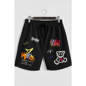 Šortky, Barva Černá, s Potiskem Creative Rebel obraz