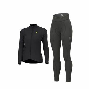 ALÉ Cyklistický zimní dres a kalhoty - WARM RACE+ESSENTIAL - černá obraz