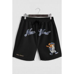 Šortky, Barva Černá, s Potiskem Baseball Teddy obraz
