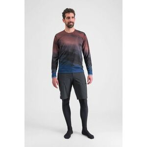 SPORTFUL Cyklistické triko s dlouhým rukávem - FLOW GIARA - bordó/modrá M obraz