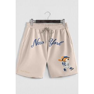 Šortky, Barva Ekru, s Potiskem Baseball Teddy obraz