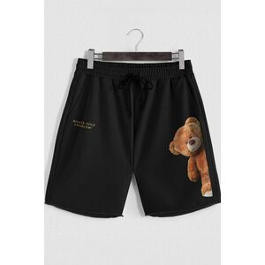 Šortky, Barva Černá, s Potiskem Kind Teddy obraz