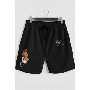 Šortky, Barva Černá, s Potiskem Champion Mindset Teddy obraz