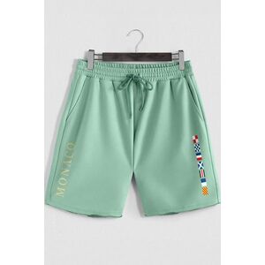 Šortky, Barva Světle Zelená, s Potiskem Monaco Flags obraz