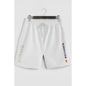 Šortky, Barva Bílá, s Potiskem Monaco Flags obraz