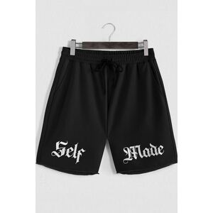 Šortky, Barva Černá, s Potiskem Self Made Man obraz