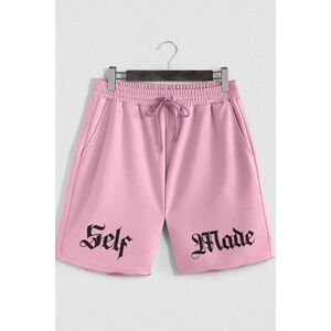 Šortky, Barva Růžová, s Potiskem Self Made Man obraz