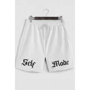 Šortky, Barva Bílá, s Potiskem Self Made Man obraz