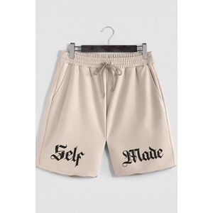Šortky, Barva Ekru, s Potiskem Self Made Man obraz