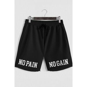 Šortky, Barva Černá, s Potiskem No Pain No Gain obraz