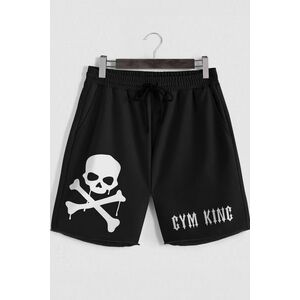 Šortky, Barva Černá, s Potiskem Pirate Gym King obraz